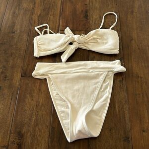 Super cute KYA reversible ivory high waisted swim suit
